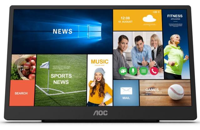 AOC 16T2 15.6" Touchscreen Monitor in Black in Good condition