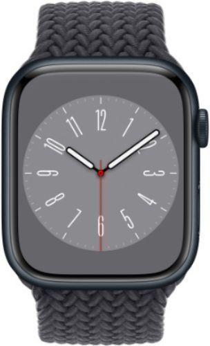 Apple  Watch Series 8 - 32GB - GPS - 45mm - Midnight - Aluminum - Midnight - Braided Solo Loop Band - Rubber