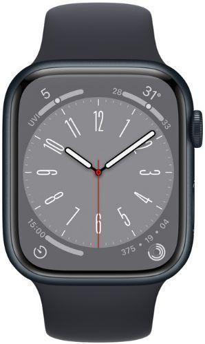 Apple  Watch Series 8 - 32GB - Midnight-Aluminum-Sport Band-Midnight - GPS - 45mm - Midnight - Aluminum - Midnight - Sport Band - Rubber - Acceptable