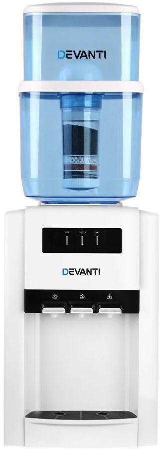 Devanti 22L Bench Top Water Cooler Dispenser Filter Purifier Hot Cold Room Temperature Three Taps